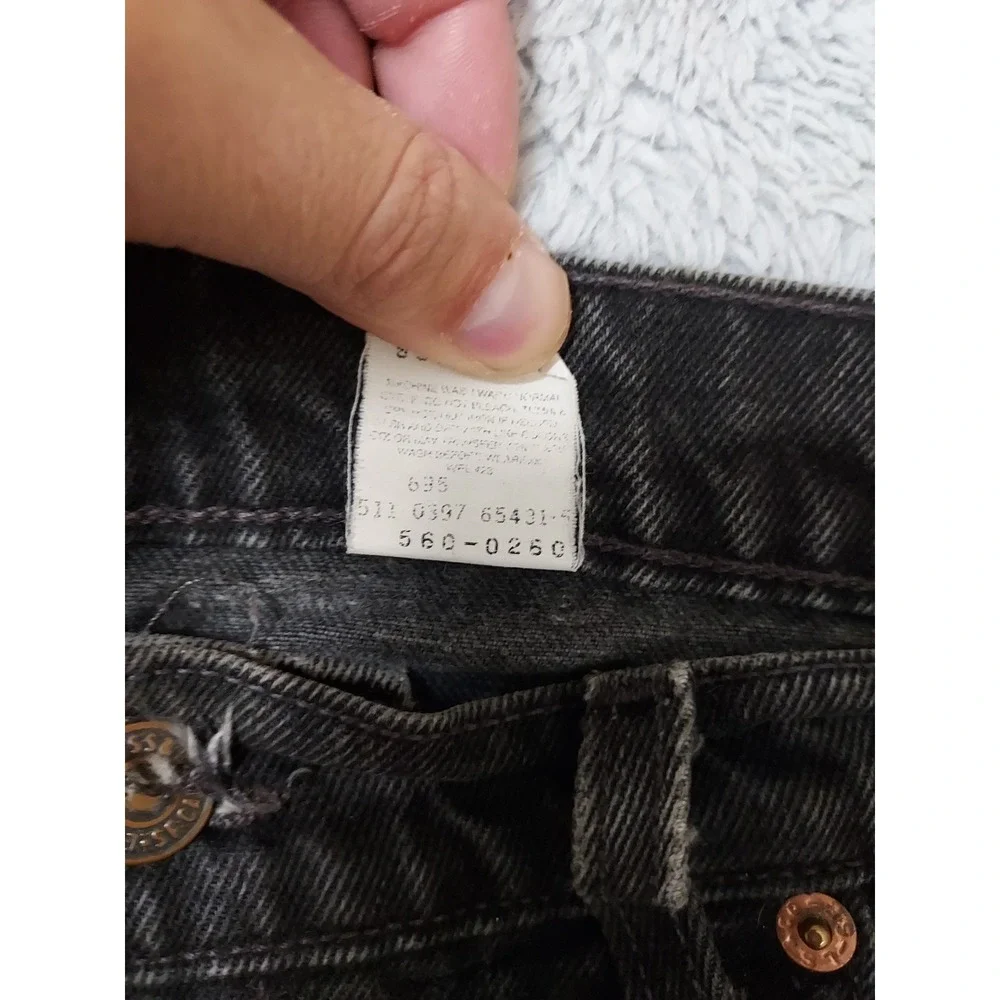 Vintage Levis 560 Jeans Men 34x30 Loose Fit Tapered Leg Black Baggy Made USA 90s